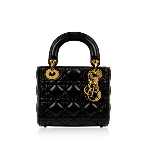 micro lady dior black|lady dior small dimension.